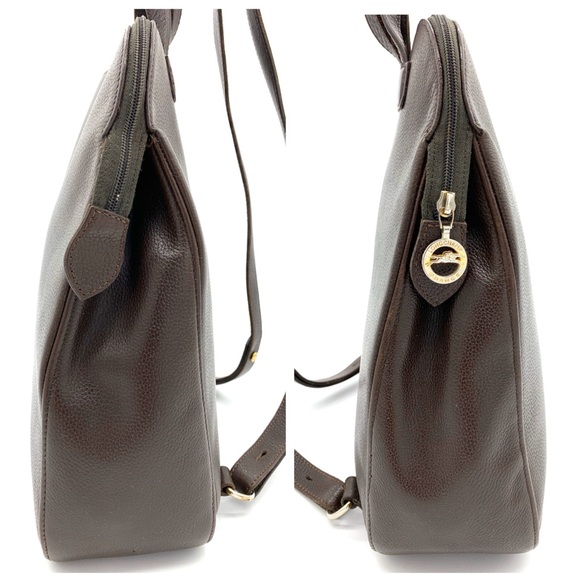 COPY - Longchamp Brown Leather Vintage Backpack - Picture 5 of 13